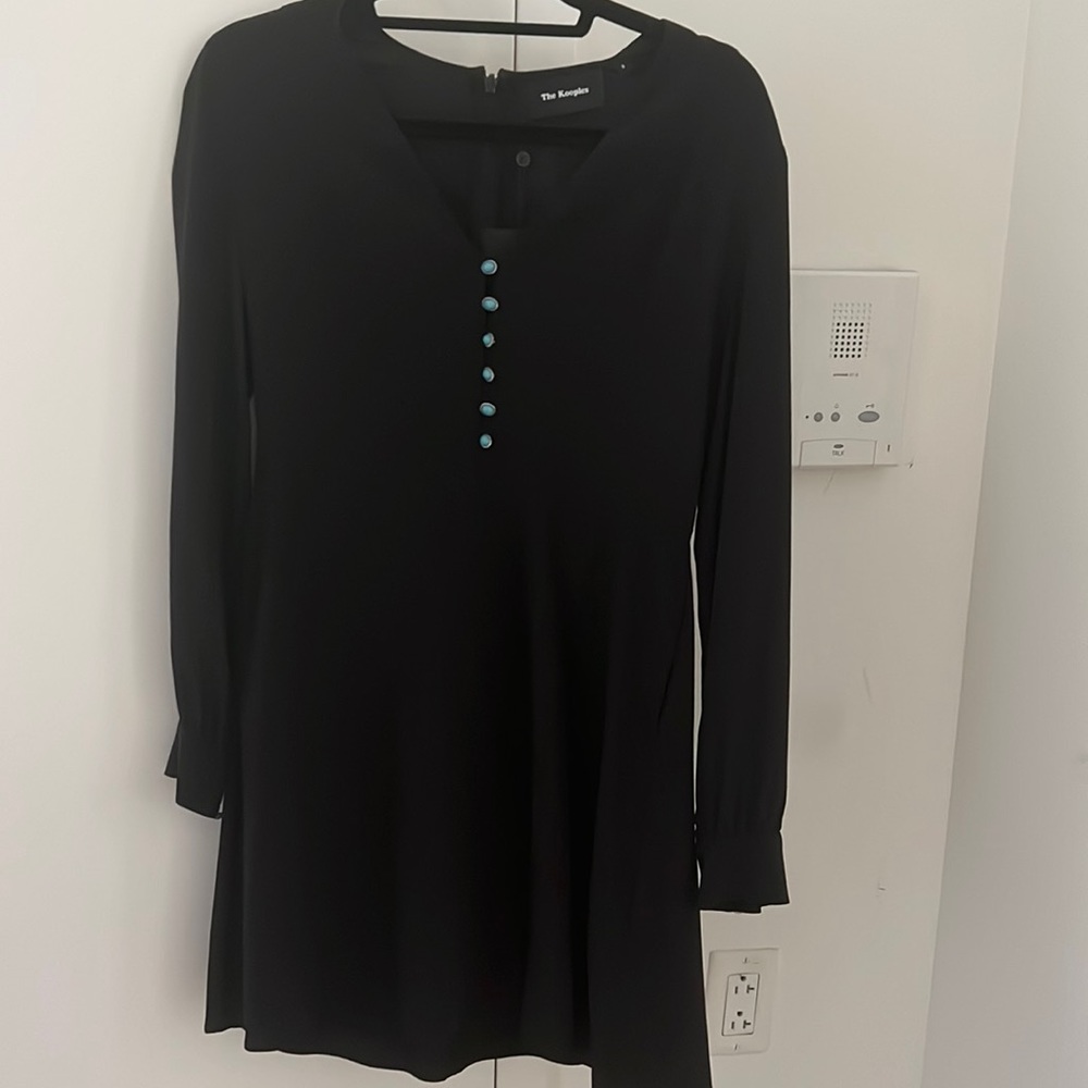 The Kooples silk and turquoise jewel dress NWT